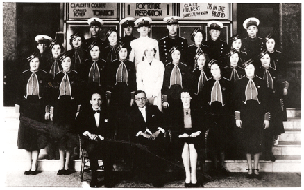 Staff photograph at the Regent cinema, Portsmouth, 1933. © Image courtesy of Eva Balogh's private collection.