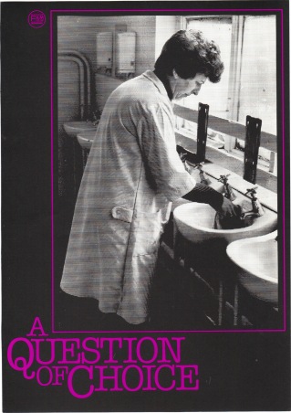 Cover for 'A Question of Choice' (SFC, 1982) © Image courtesy of Sheffield Film Co-op